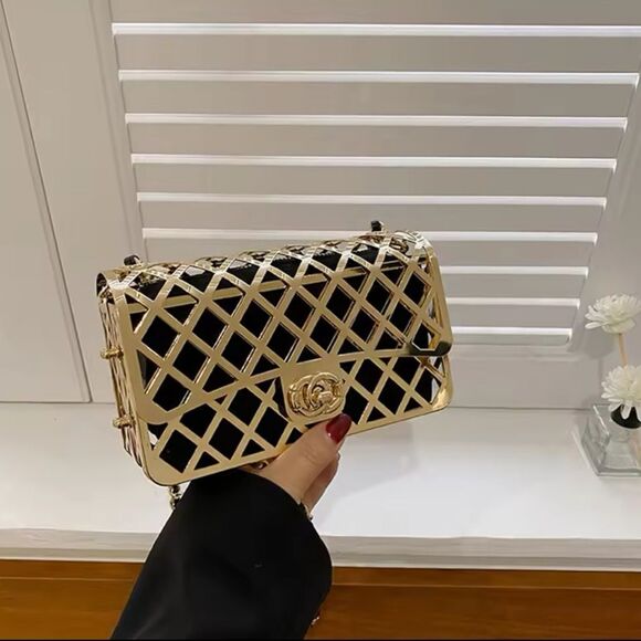 Elegant Metallic Frame Crossbody Bag - Picture 4 of 17